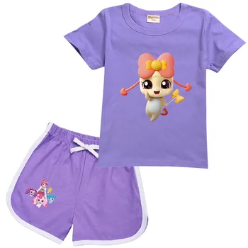 티니핑 Хвани! Teenieping дрехи деца корейски Tini пинг тениски дъното шорти 2бр комплекти малки момичета екипировки бебе момчета спортно облекло